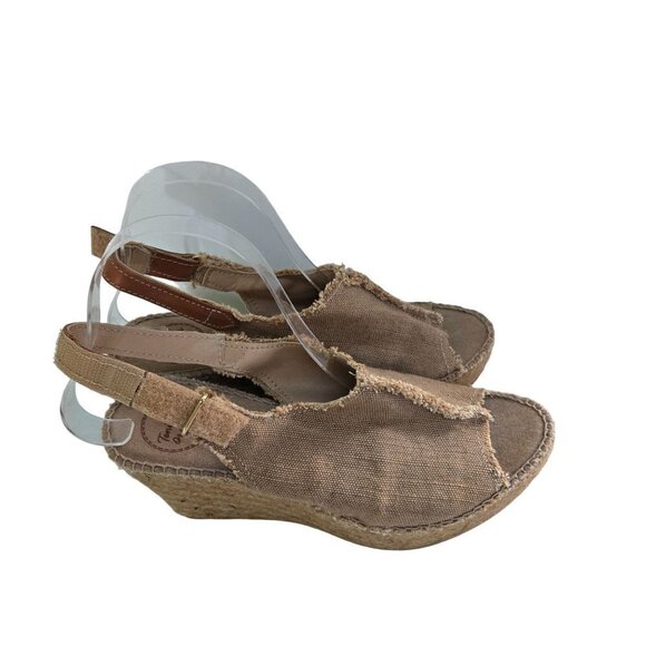 Toni Pons Origens Wedge Espardrille Sandals Beige Canvas Size 37/38 - Picture 2 of 10